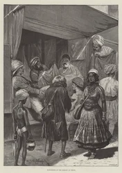 Marchandage dans le bazar à Delhi